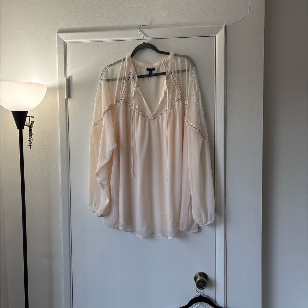Torrid Cream Lace Blouse